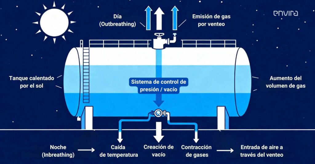 Funcionamiento sistema de venteo normal en standing losses
