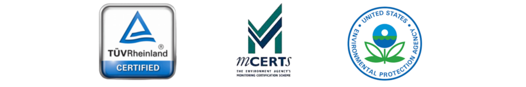 Logos certificaciones sistemas de medida de aguas