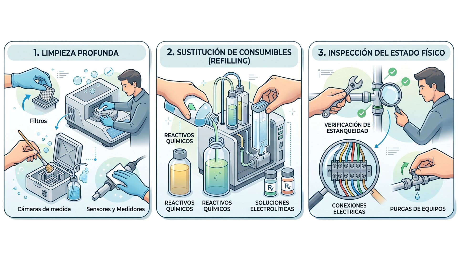 Infografía mantenimiento y calibración aguas